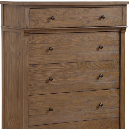 HomeRoots 18" x 38" x 52" Reclaimed Oak Wood Chest in Brown Finish