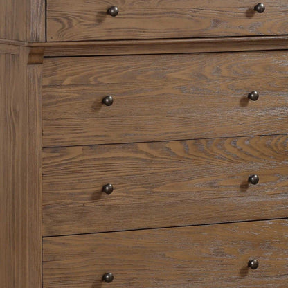 HomeRoots 18" x 38" x 52" Reclaimed Oak Wood Chest in Brown Finish