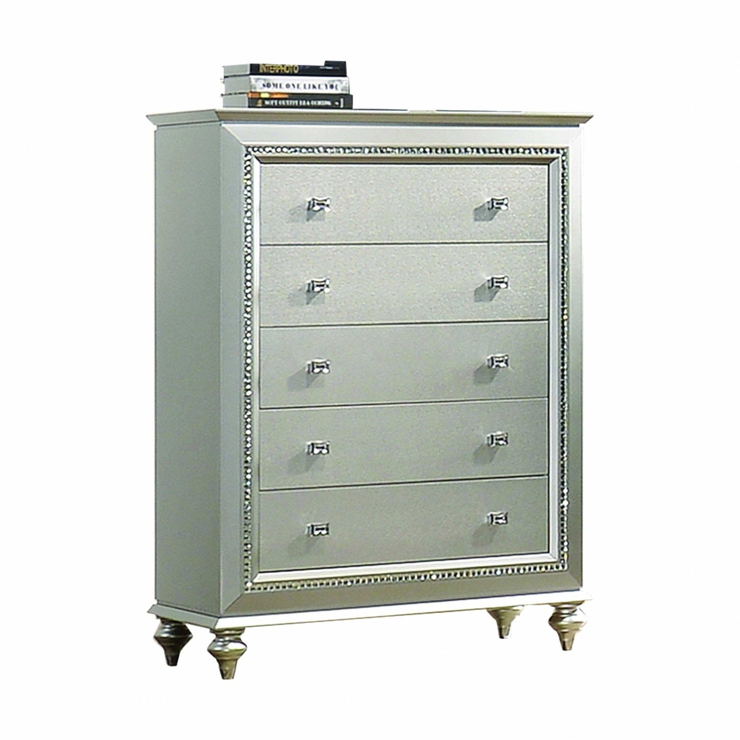 HomeRoots 18" x 38" x 54" Wood Chest in Champagne Finish