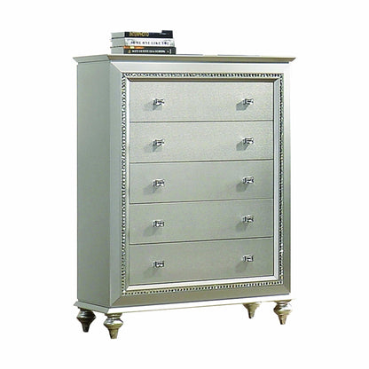HomeRoots 18" x 38" x 54" Wood Chest in Champagne Finish