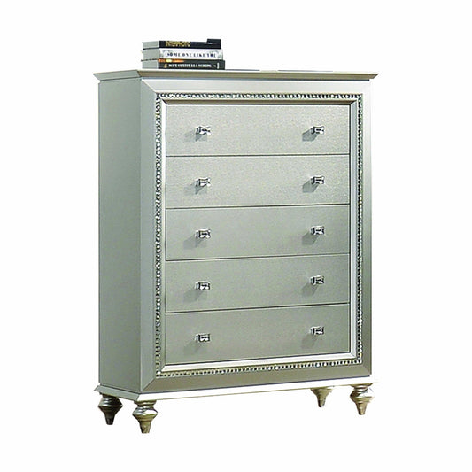 HomeRoots 18" x 38" x 54" Wood Chest in Champagne Finish