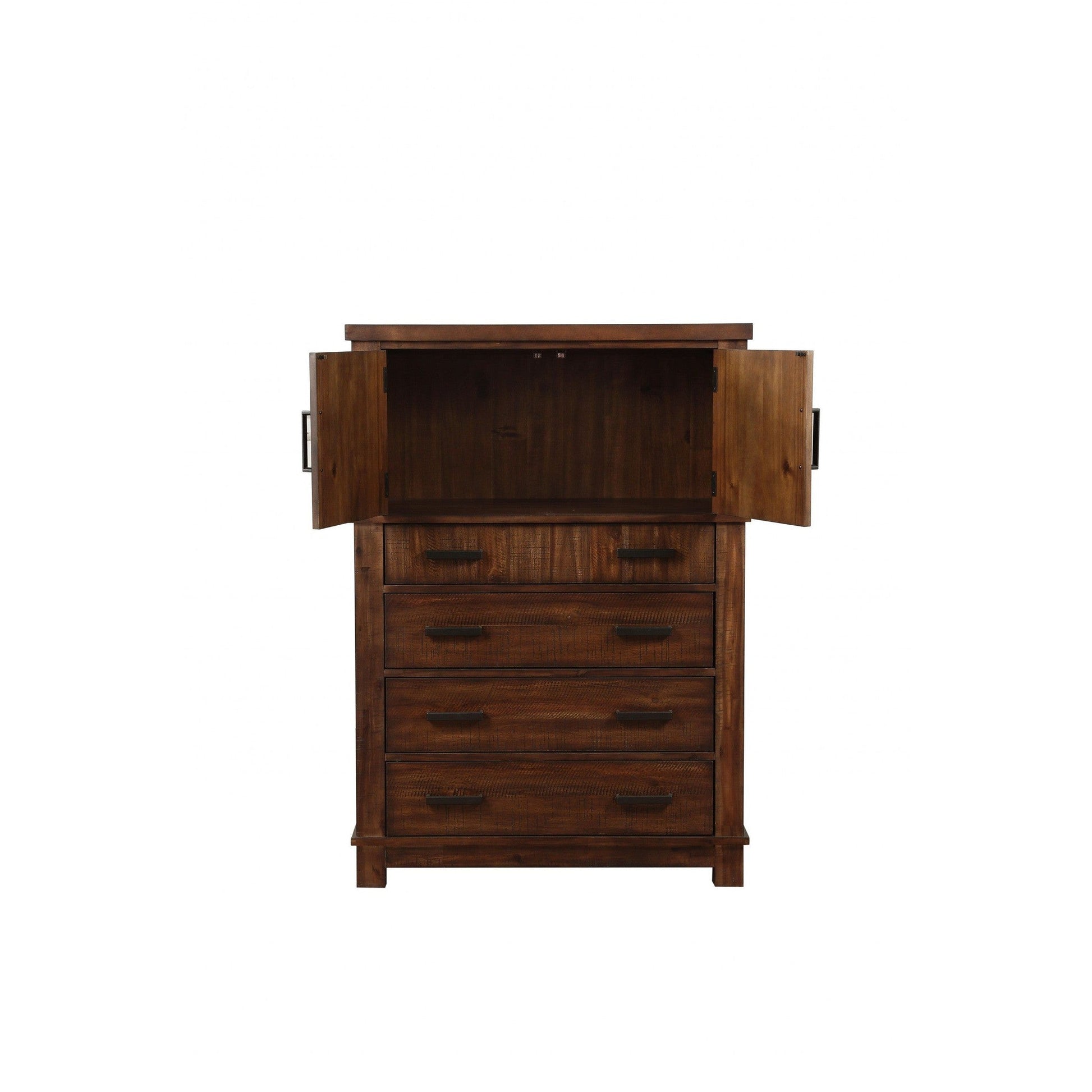 HomeRoots 18" x 38" x 54" Wood Chest in Cherry Oak Finish