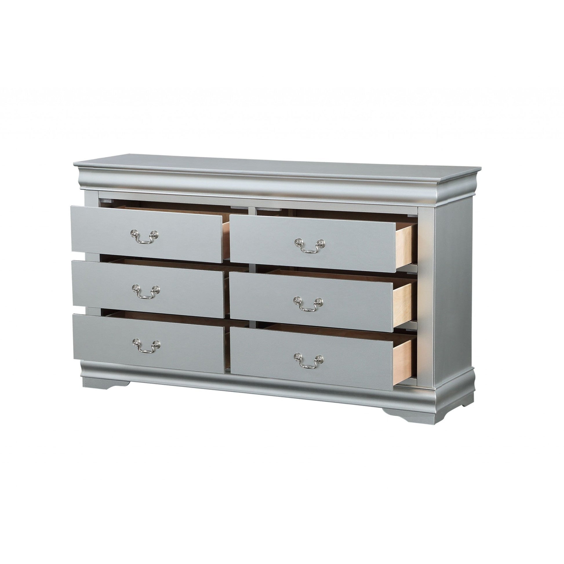 HomeRoots 18' x 60' x 34' Platinum Wood Dresser