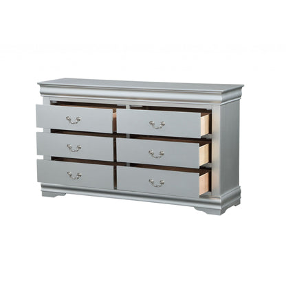 HomeRoots 18' x 60' x 34' Platinum Wood Dresser