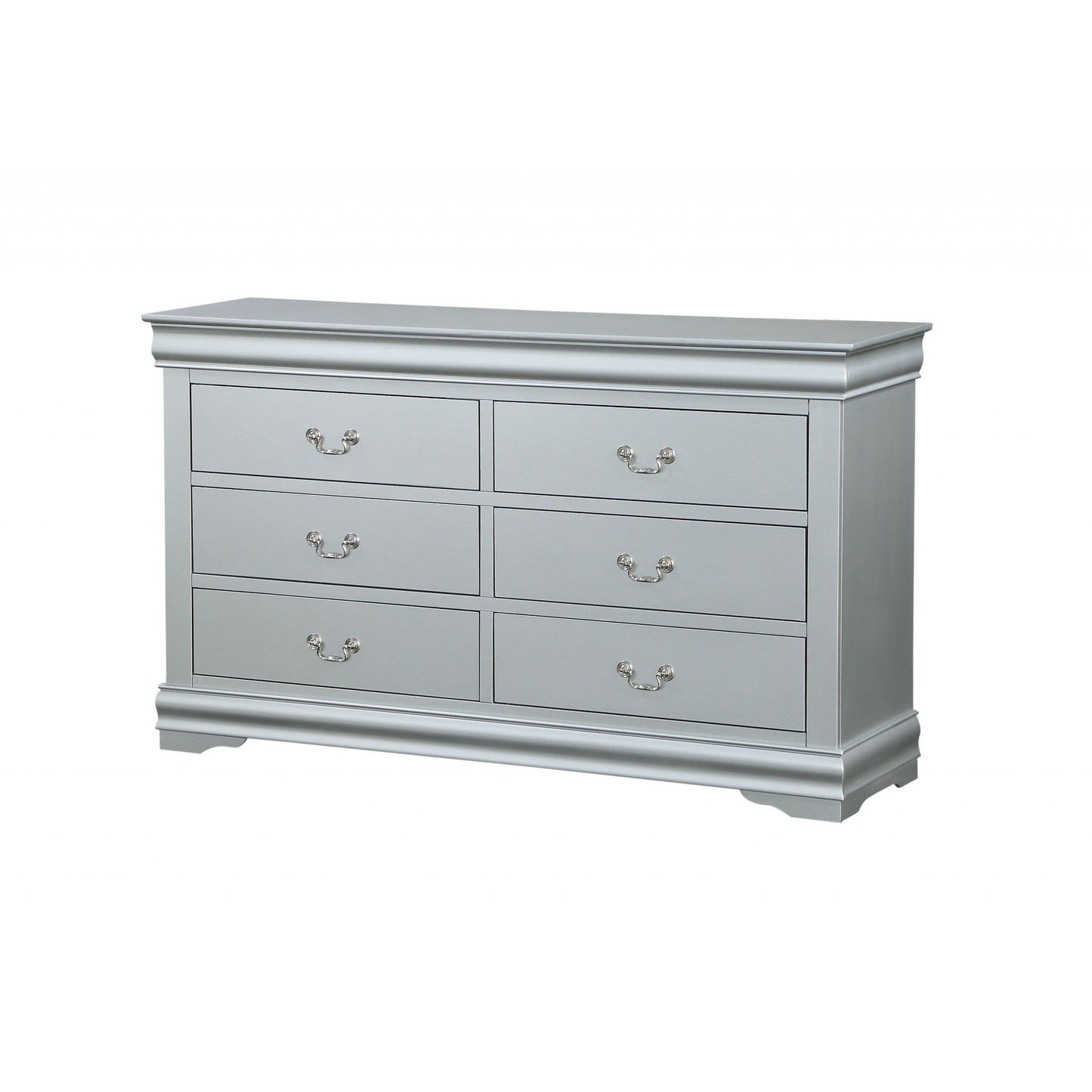 HomeRoots 18' x 60' x 34' Platinum Wood Dresser