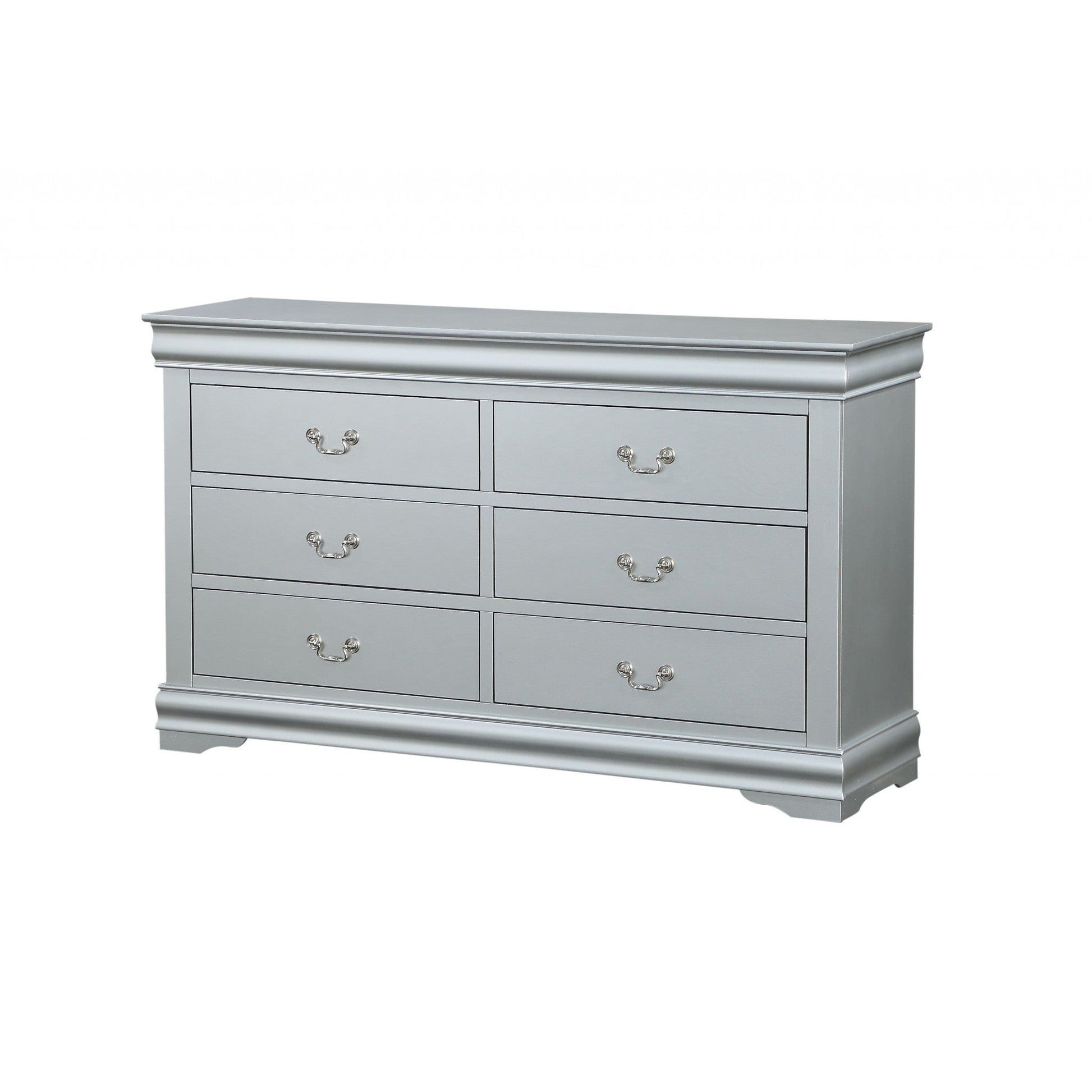 HomeRoots 18' x 60' x 34' Platinum Wood Dresser