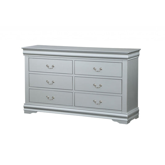 HomeRoots 18' x 60' x 34' Platinum Wood Dresser