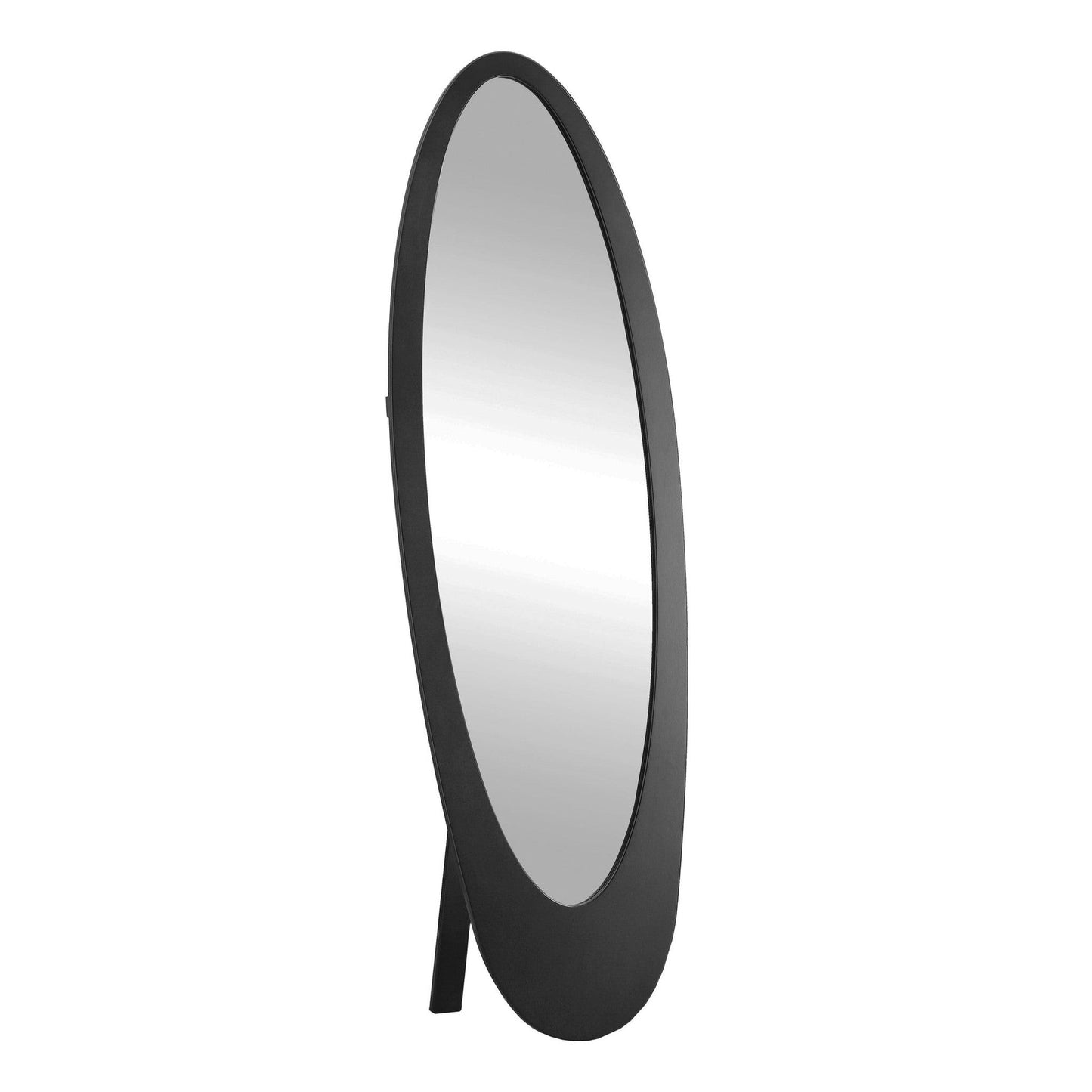 HomeRoots 18.5" x 18.75" x 59" Black Oval Frame Mirror