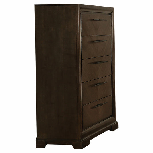 HomeRoots 19" x 39" x 54" Wood Chest in Tobacco Brown Finish