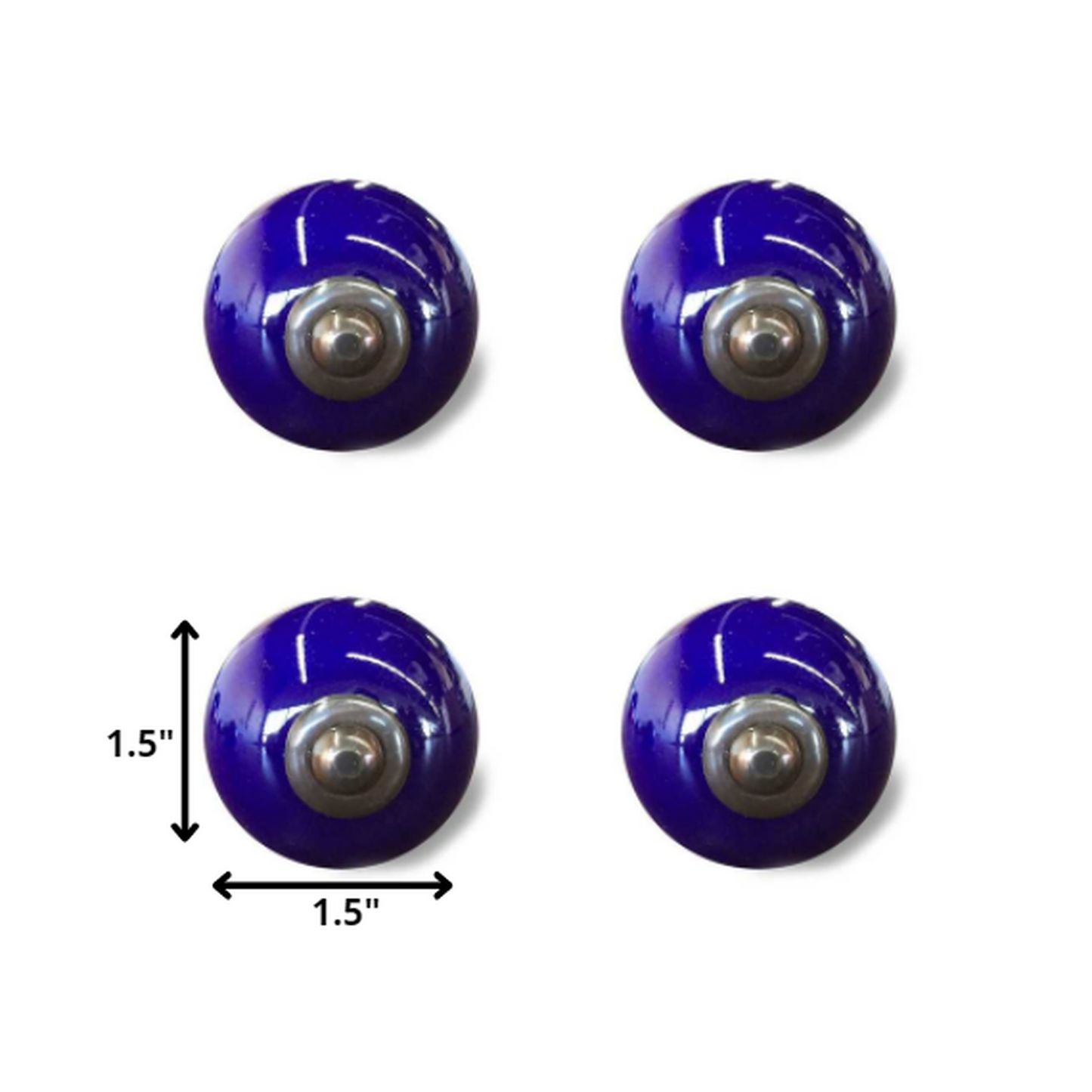 HomeRoots 1.5" x 1.5" x 1.5" Navy and Copper Knobs 12-Pack