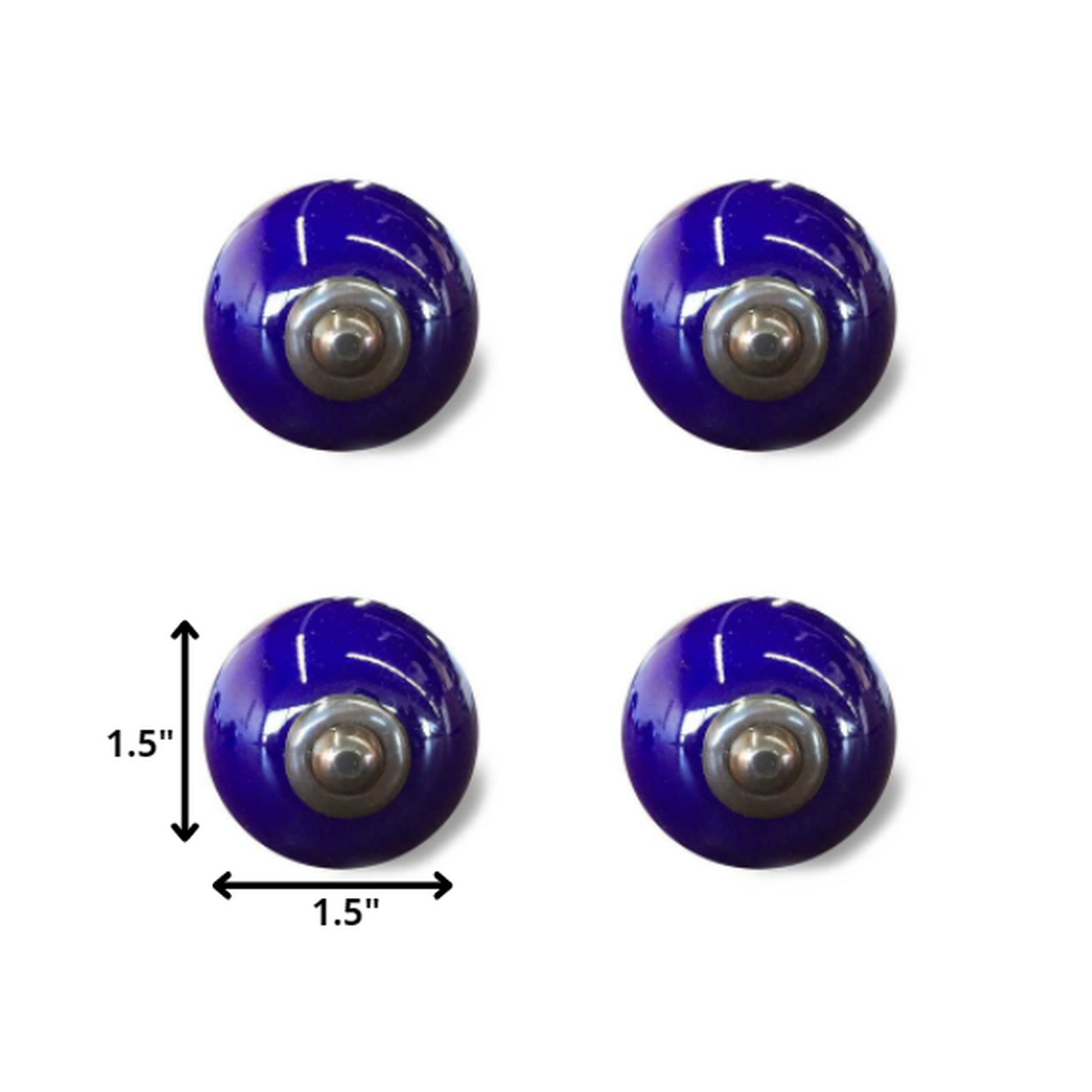 HomeRoots 1.5" x 1.5" x 1.5" Navy and Copper Knobs 12-Pack