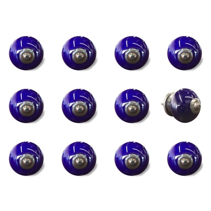 HomeRoots 1.5" x 1.5" x 1.5" Navy and Copper Knobs 12-Pack