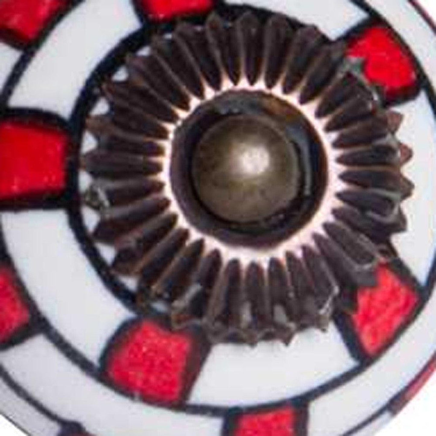 HomeRoots 1.5" x 1.5" x 1.5" White Red and Navy Knobs 12-Pack