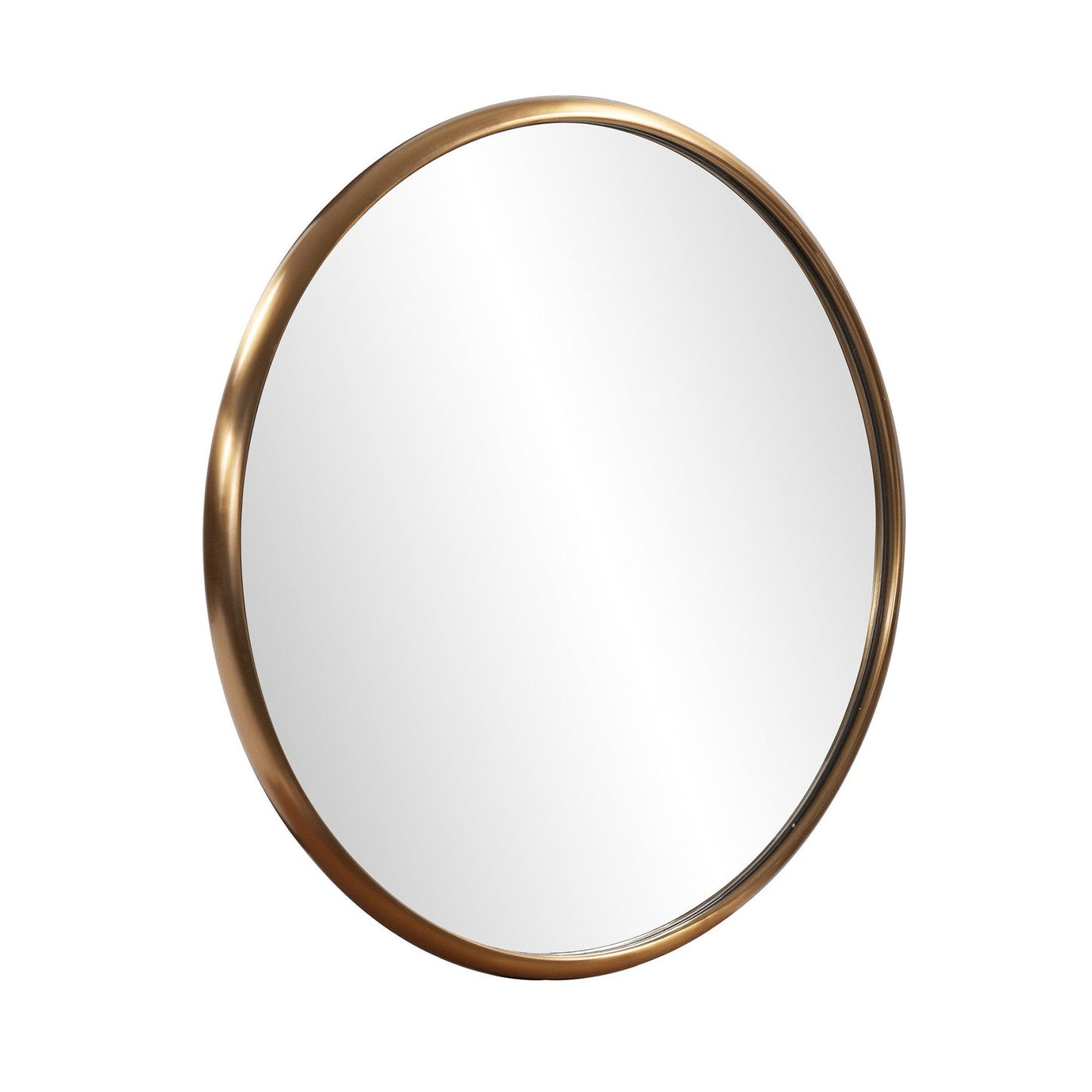 HomeRoots 20" Antiqued Brushed Brass Round Wall Mirror