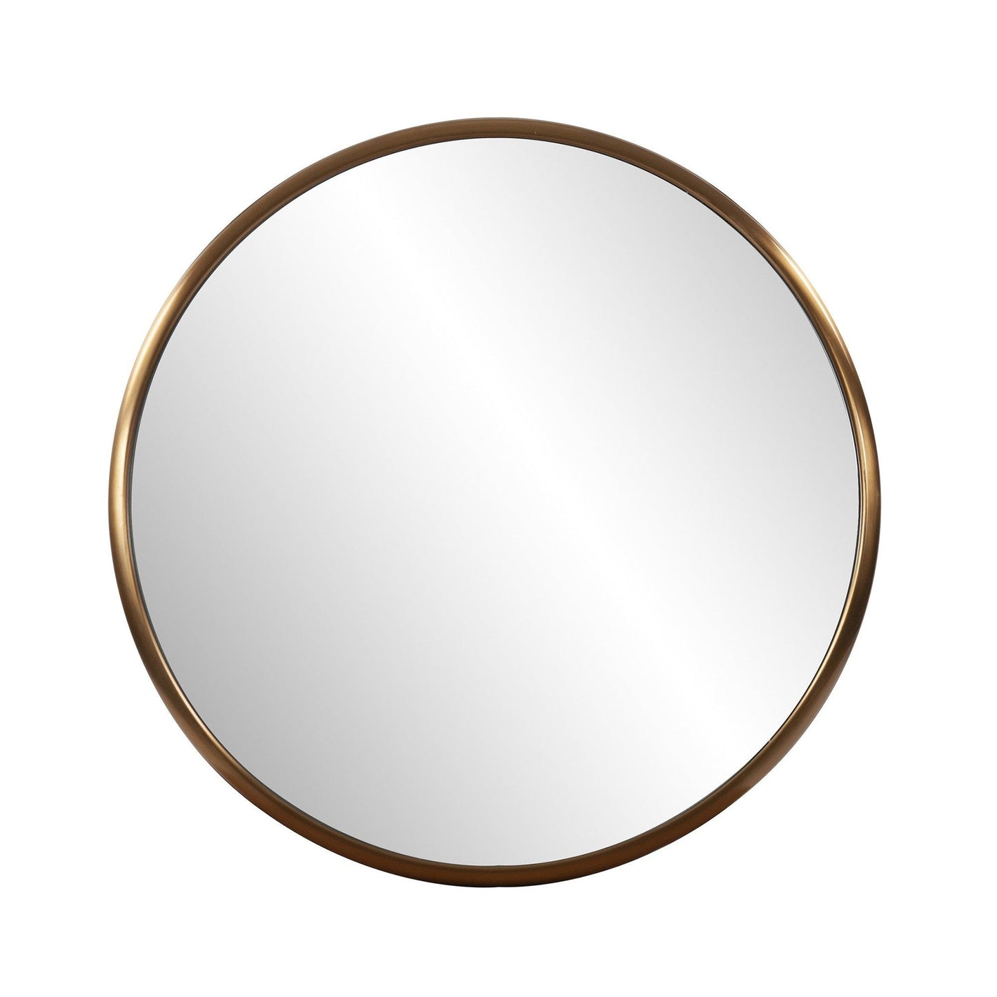 HomeRoots 20" Antiqued Brushed Brass Round Wall Mirror