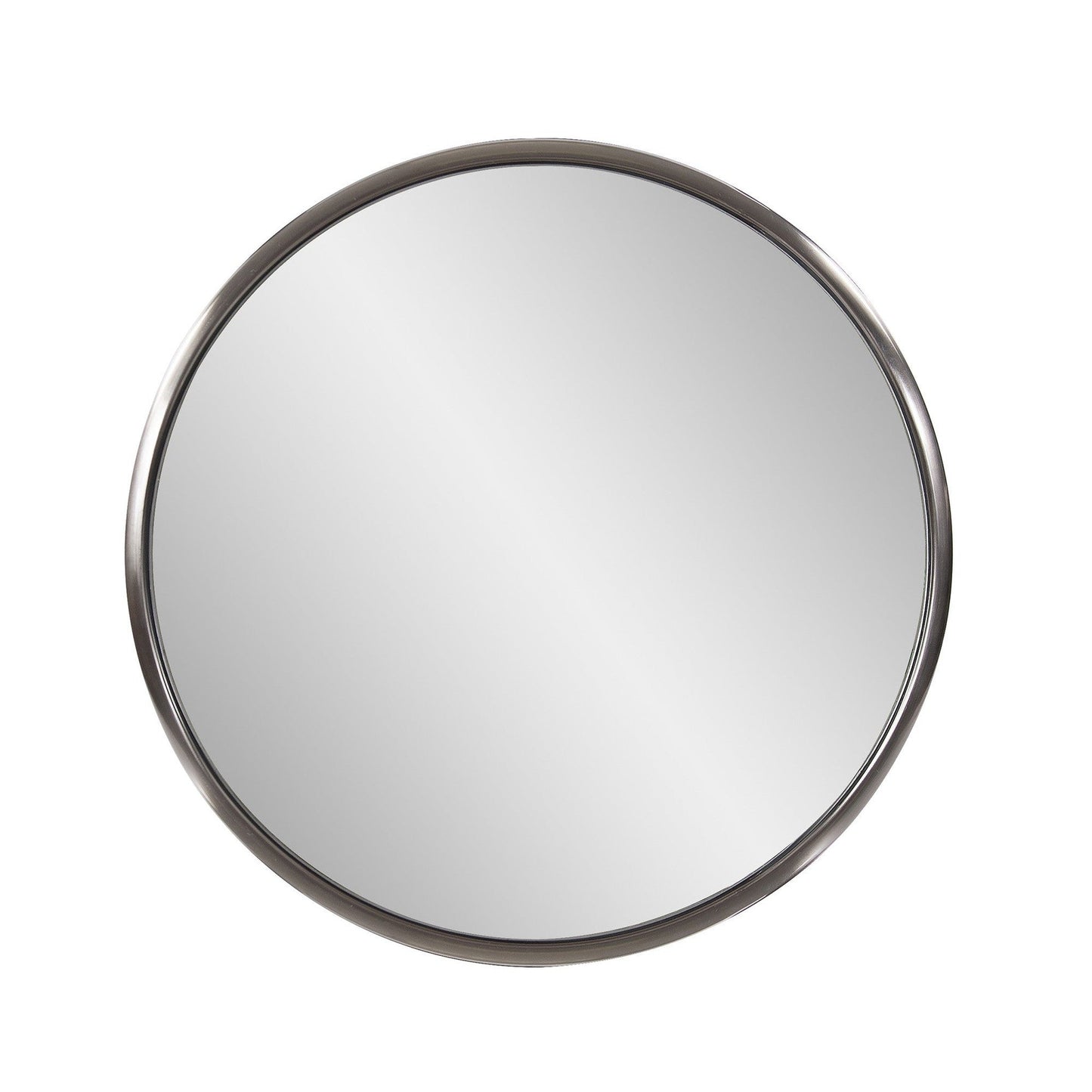 HomeRoots 20" Brushed Titanium Round Wall Mirror