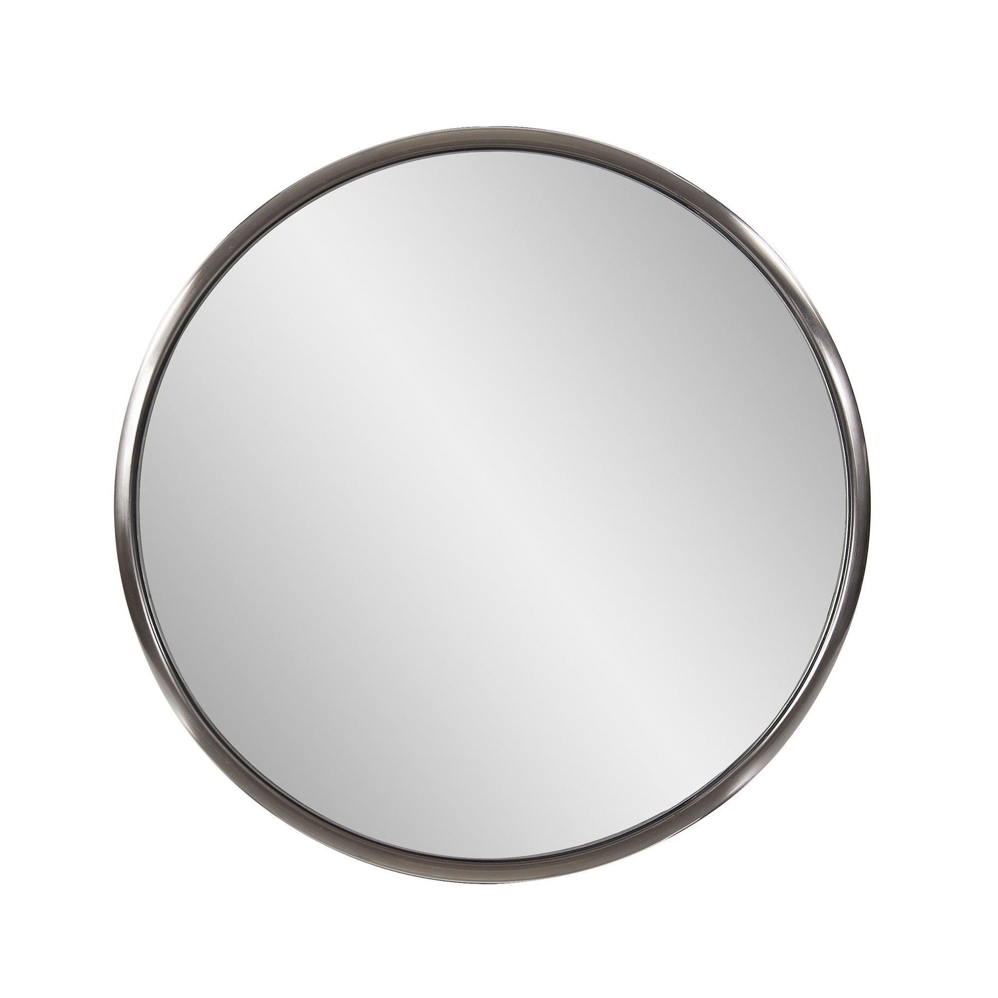 HomeRoots 20" Brushed Titanium Round Wall Mirror