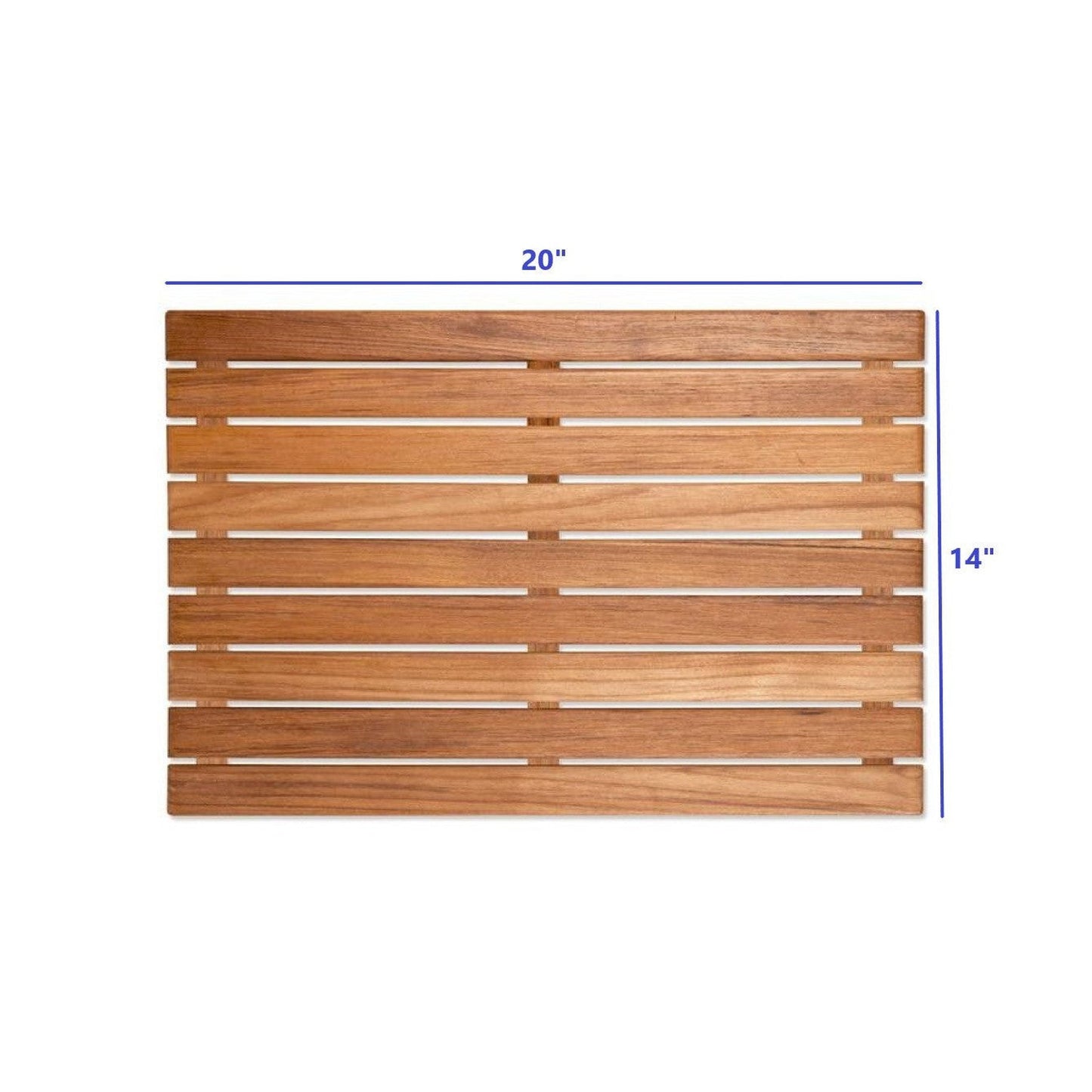 HomeRoots 20" Premium Teak Shower Bath Mat