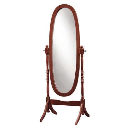 HomeRoots 20" x 23" 59" Walnut Oval Wood Frame Mirror