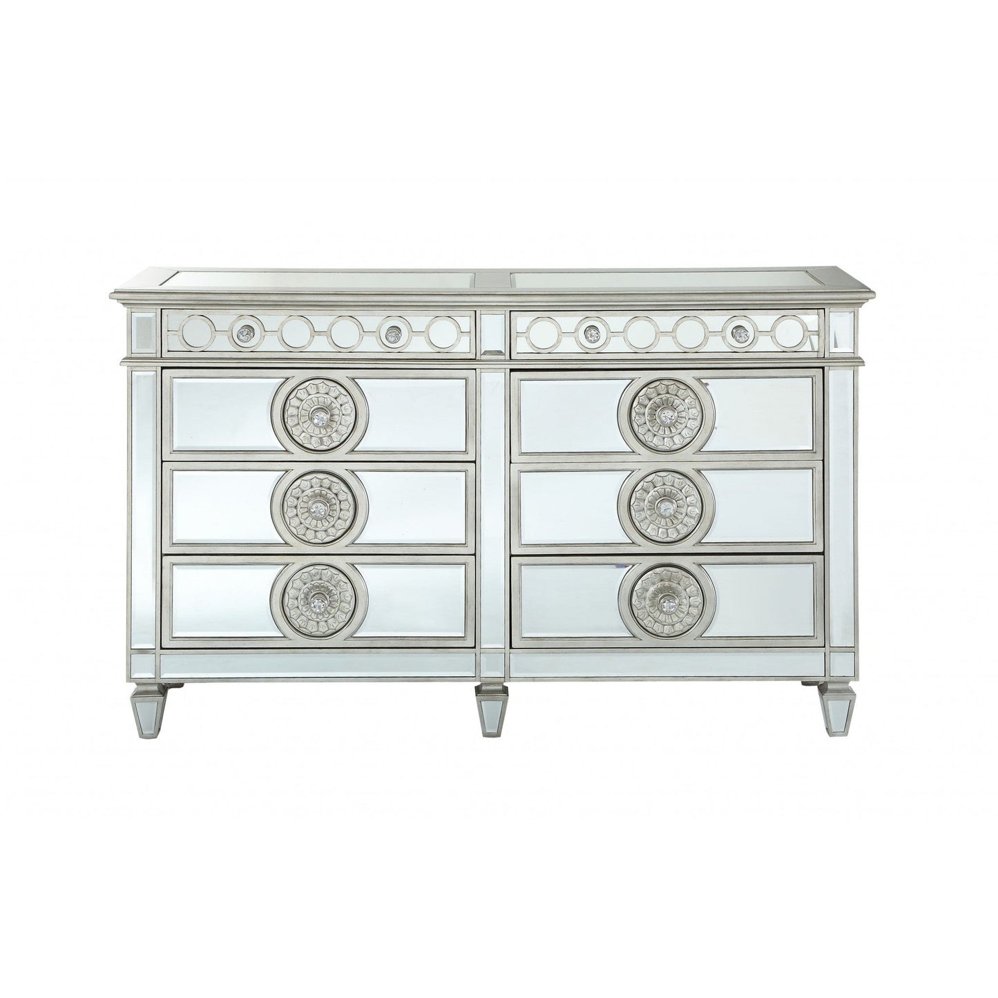 HomeRoots 20' x 68' x 41' Mirrored Wood Dresser