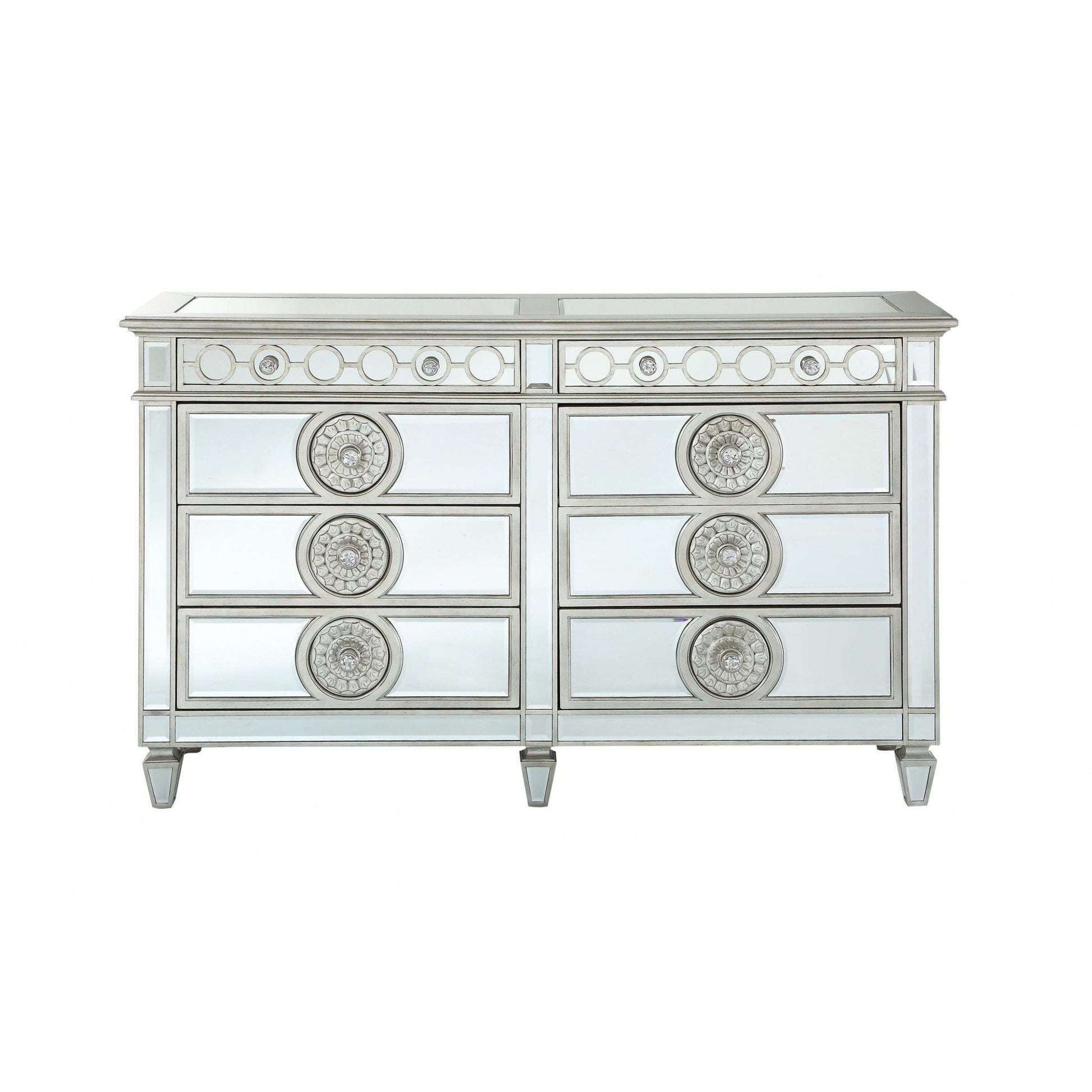 HomeRoots 20' x 68' x 41' Mirrored Wood Dresser