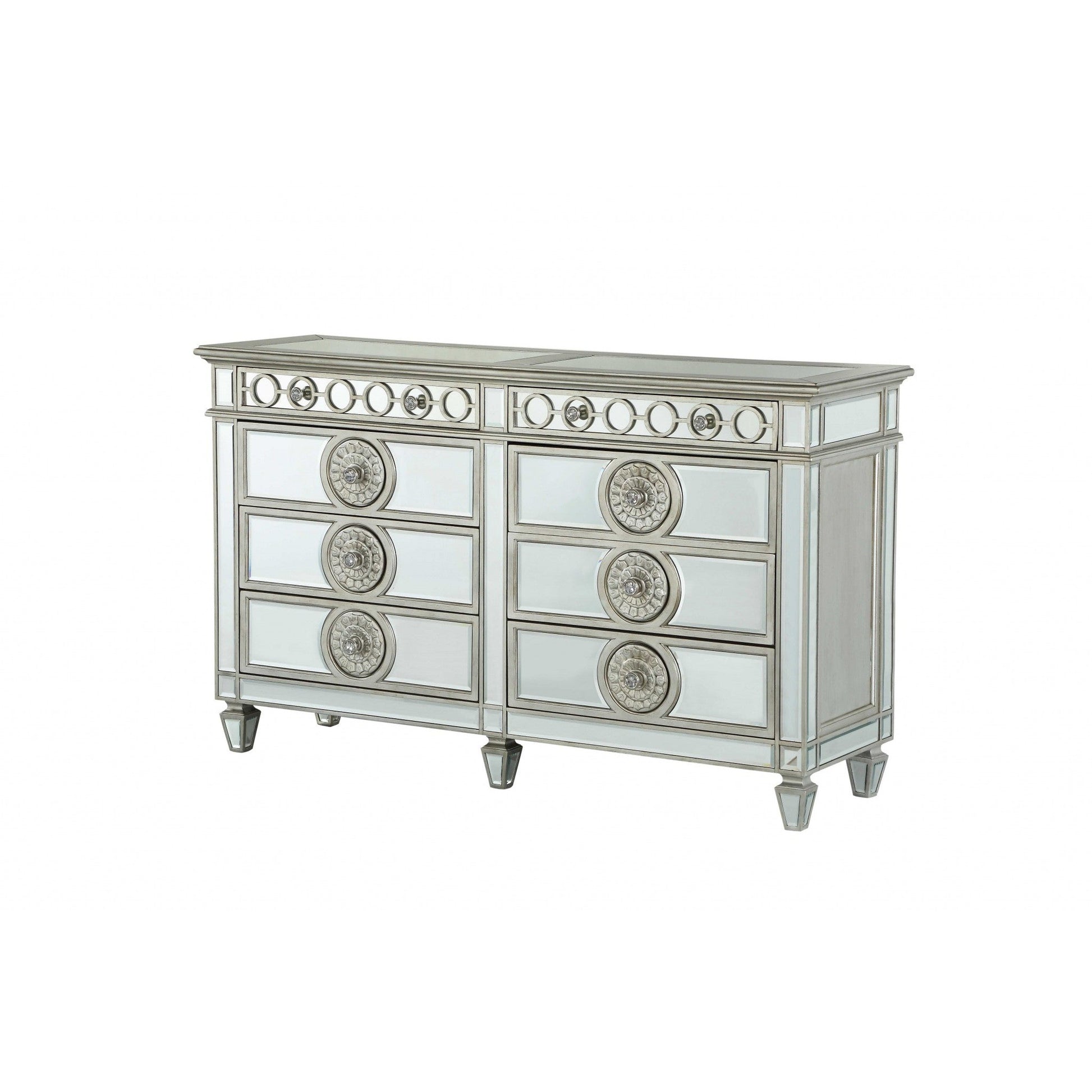 HomeRoots 20' x 68' x 41' Mirrored Wood Dresser
