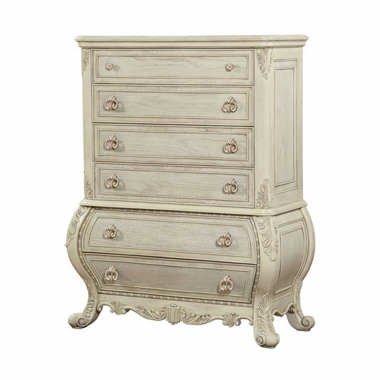 HomeRoots 21' x 42' x 57' Antique White Wood Cabinet