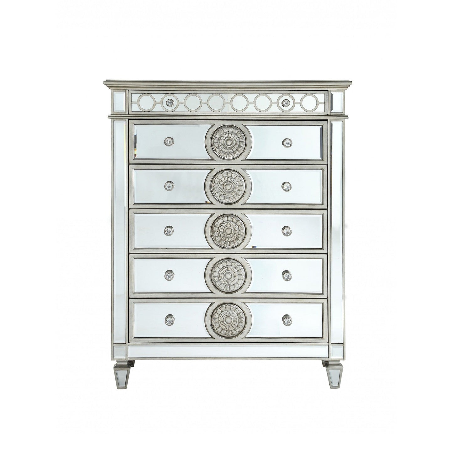 HomeRoots 21' x 44' x 56' Mirrored Wood Cabinet