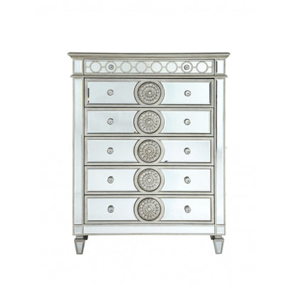 HomeRoots 21' x 44' x 56' Mirrored Wood Cabinet