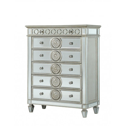 HomeRoots 21' x 44' x 56' Mirrored Wood Cabinet