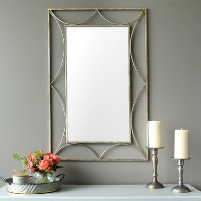 HomeRoots 24" x 0.05" x 36" Silver Simple And Elegant Wall Mirror