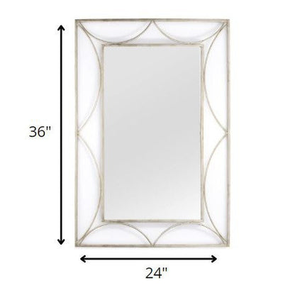 HomeRoots 24" x 0.05" x 36" Silver Simple And Elegant Wall Mirror