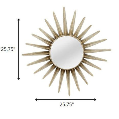 HomeRoots 25.75" x 1.5" x 25.75" Bronze Round Sunburst Wall Mirror