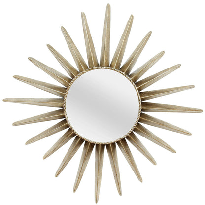 HomeRoots 25.75" x 1.5" x 25.75" Bronze Round Sunburst Wall Mirror