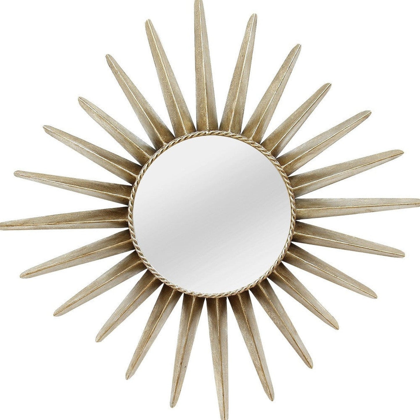HomeRoots 25.75" x 1.5" x 25.75" Bronze Round Sunburst Wall Mirror