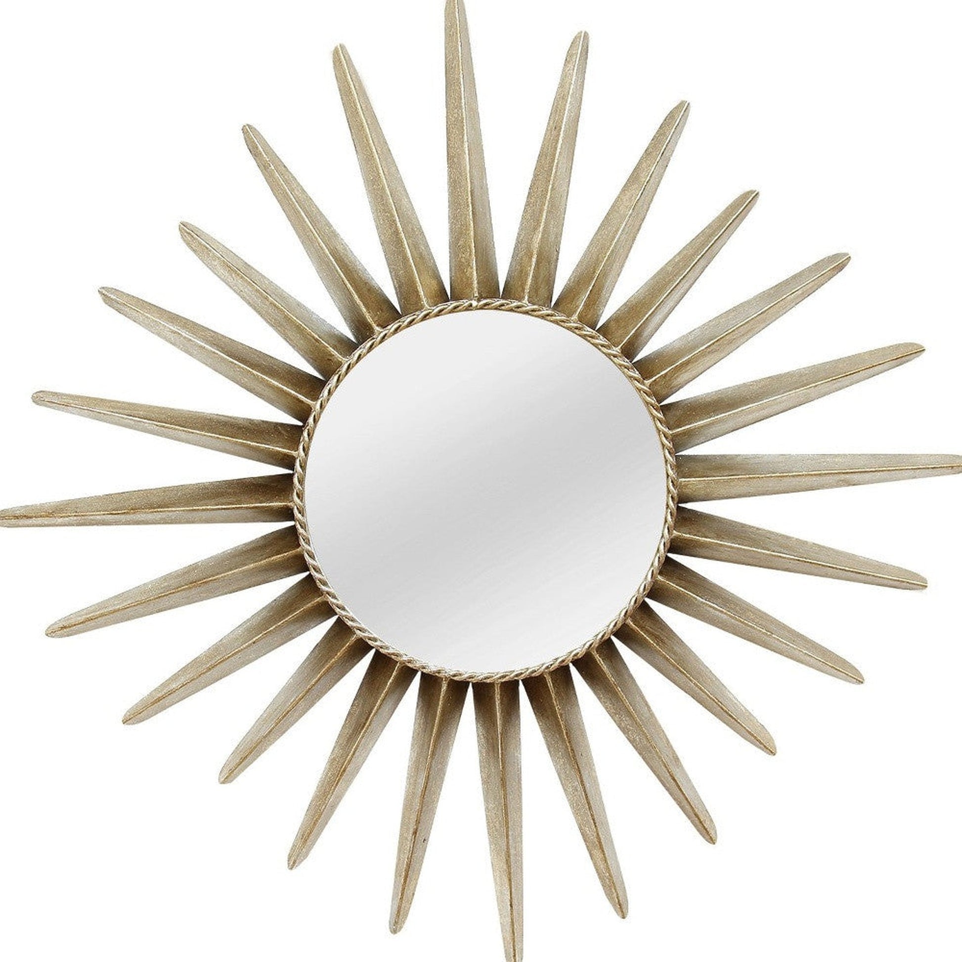 HomeRoots 25.75" x 1.5" x 25.75" Bronze Round Sunburst Wall Mirror