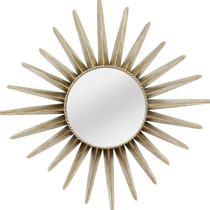 HomeRoots 25.75" x 1.5" x 25.75" Bronze Round Sunburst Wall Mirror