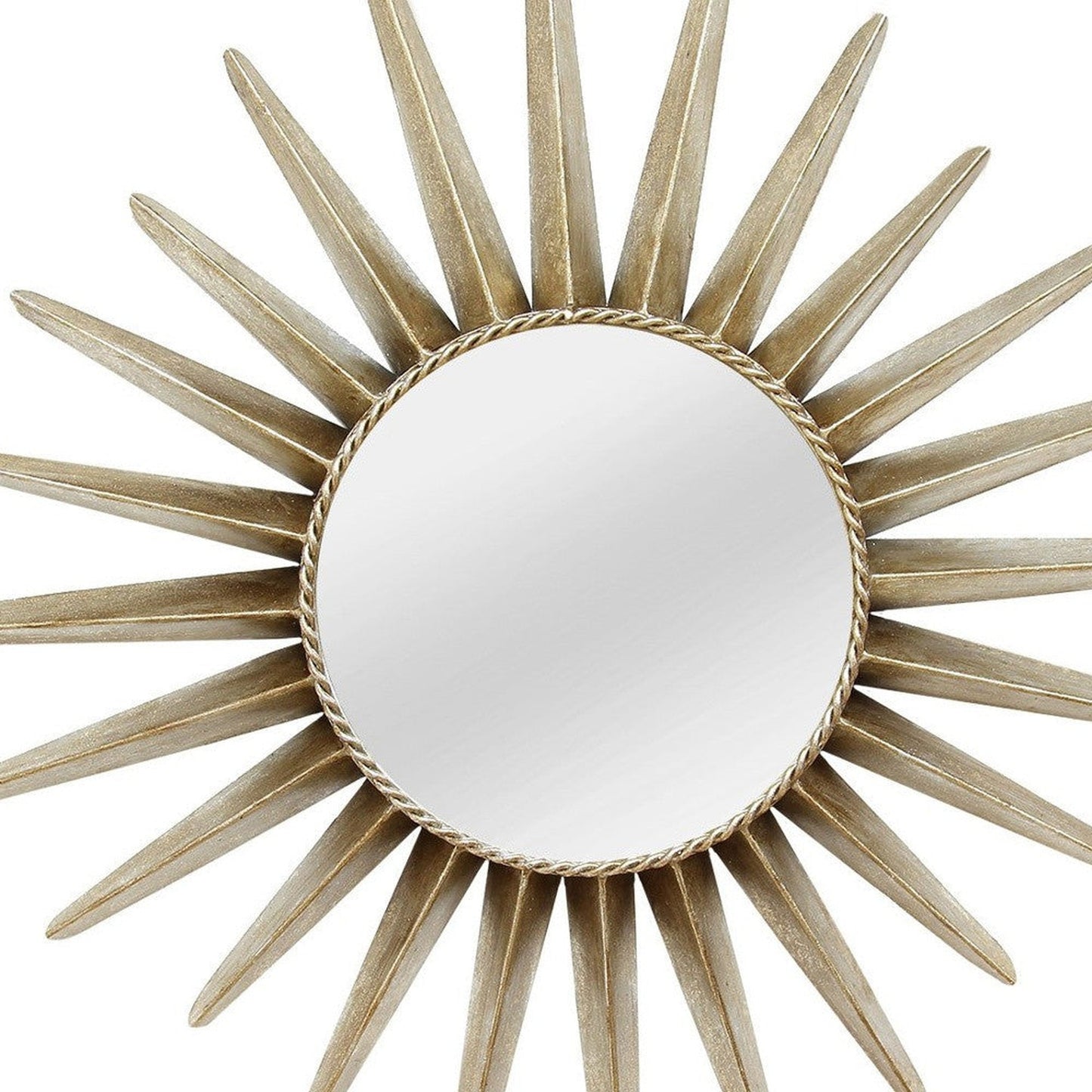 HomeRoots 25.75" x 1.5" x 25.75" Bronze Round Sunburst Wall Mirror