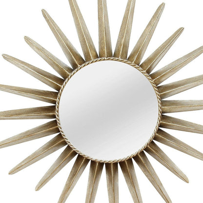 HomeRoots 25.75" x 1.5" x 25.75" Bronze Round Sunburst Wall Mirror