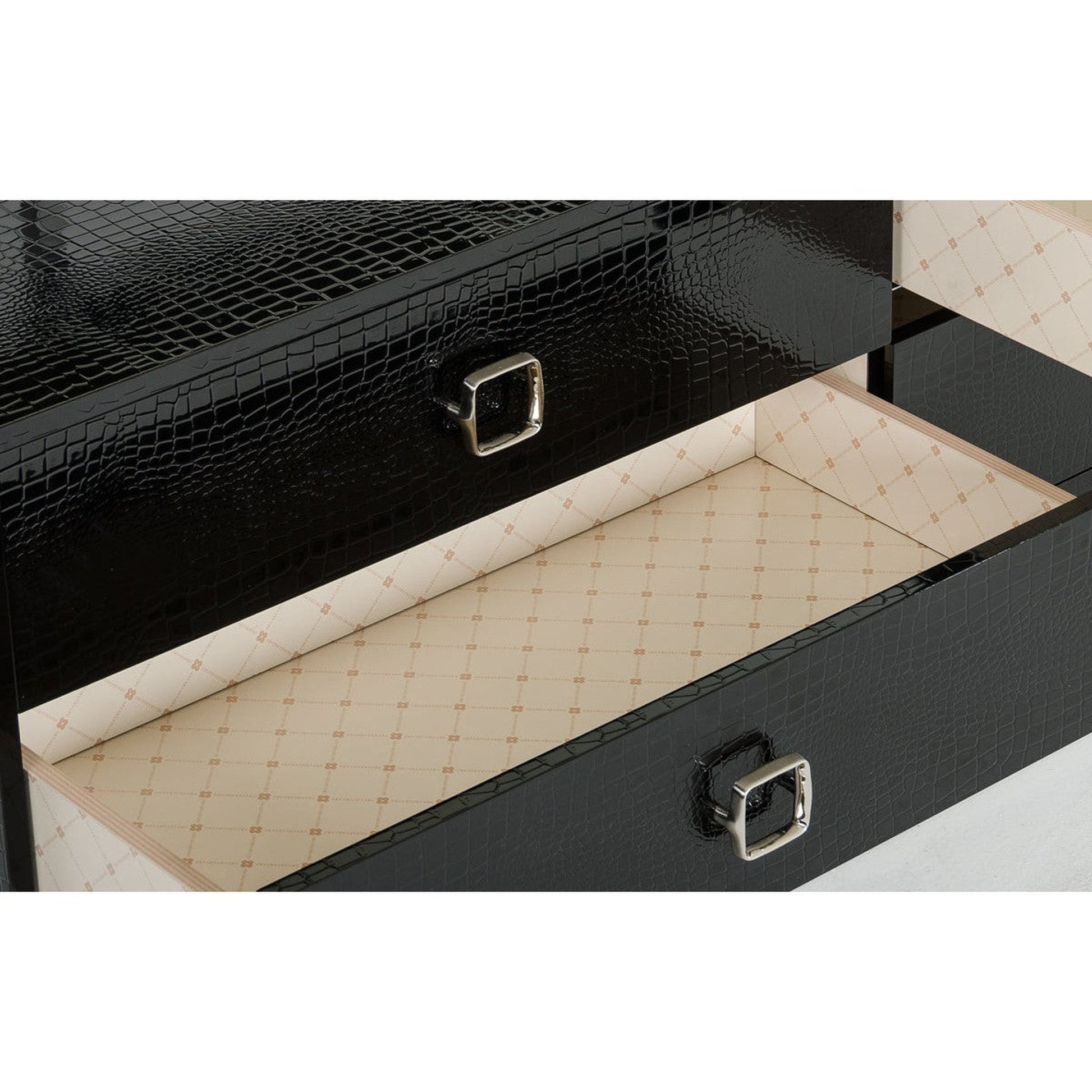 HomeRoots 26' Black Crocodile MDF Dresser