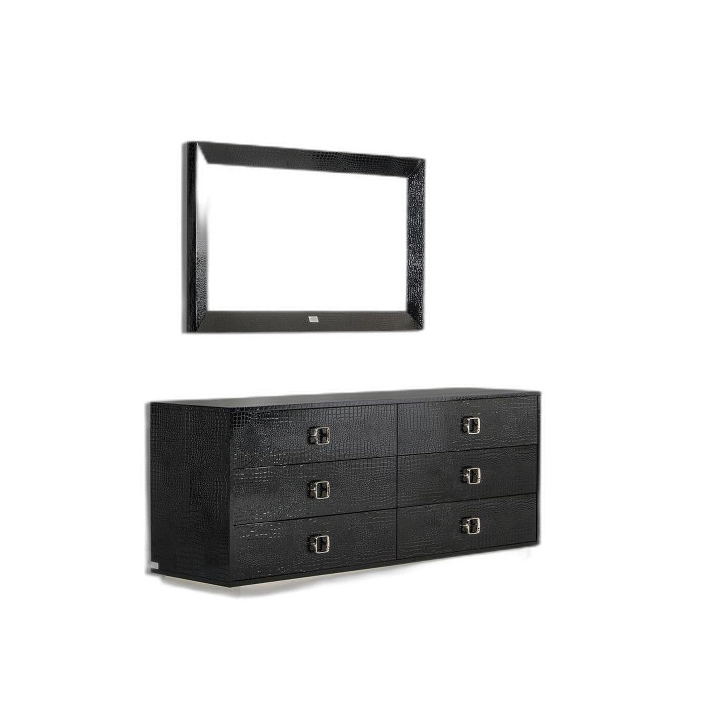 HomeRoots 26' Black Crocodile MDF Dresser