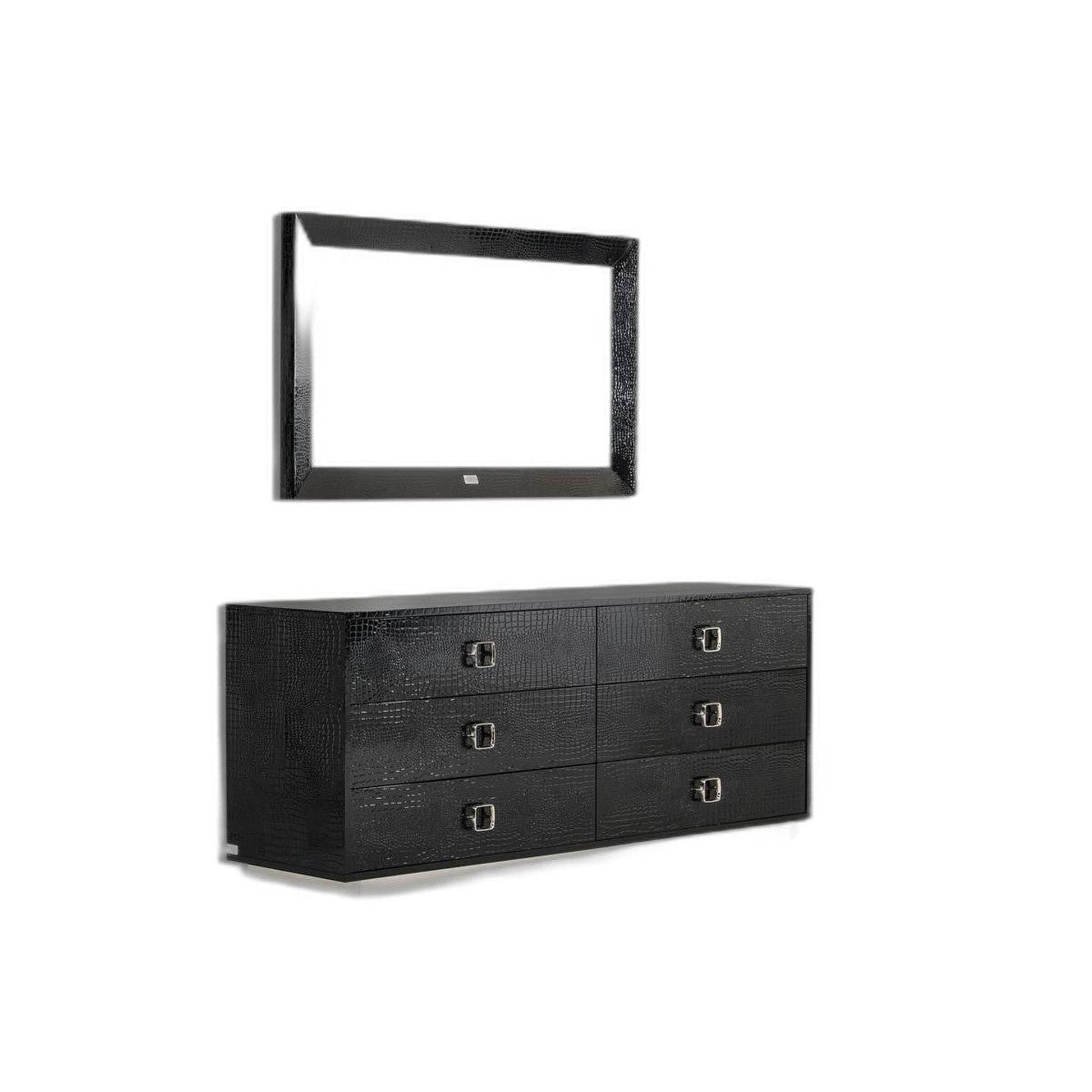 HomeRoots 26' Black Crocodile MDF Dresser