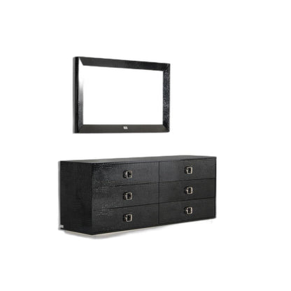 HomeRoots 26' Black Crocodile MDF Dresser