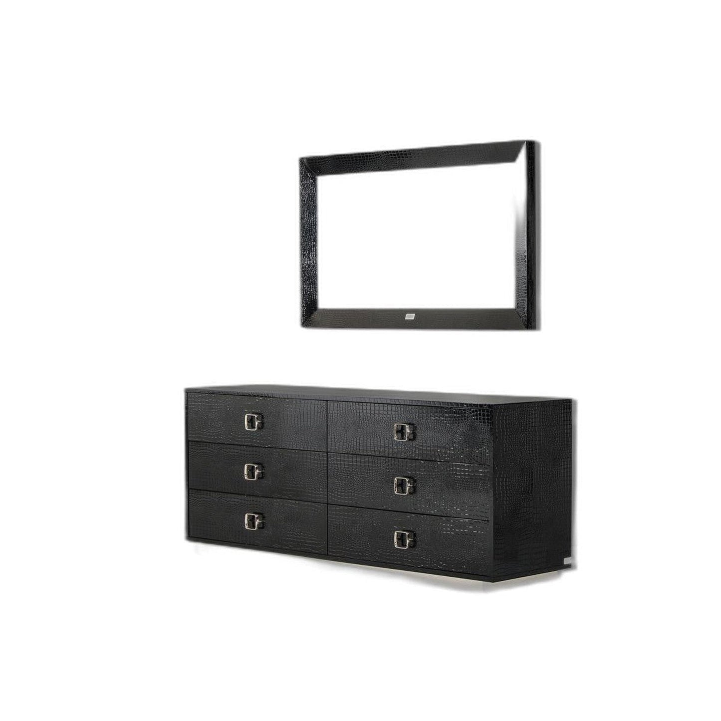 HomeRoots 26' Black Crocodile MDF Dresser