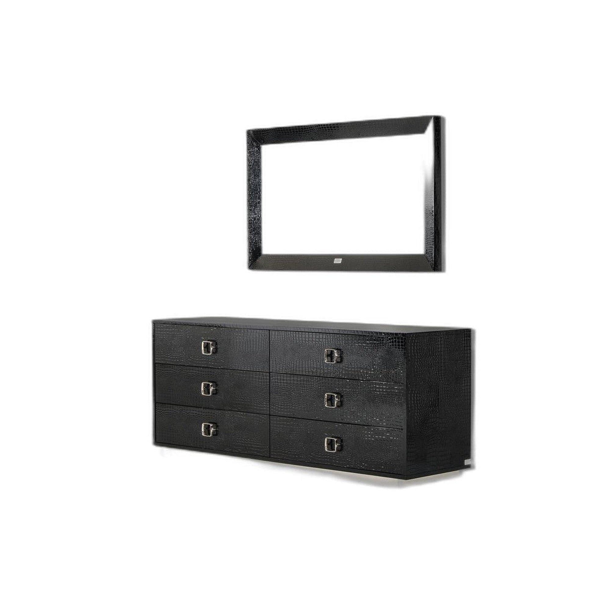 HomeRoots 26' Black Crocodile MDF Dresser