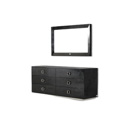 HomeRoots 26' Black Crocodile MDF Dresser