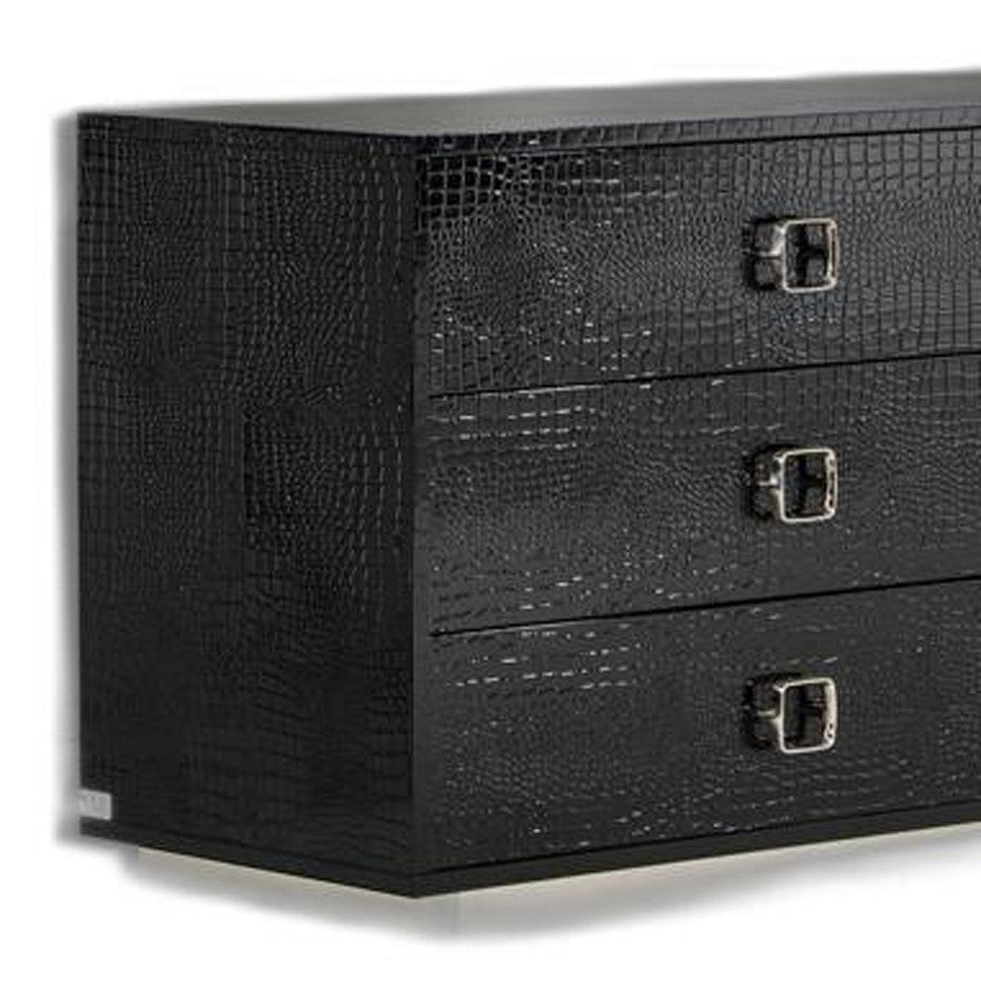 HomeRoots 26' Black Crocodile MDF Dresser