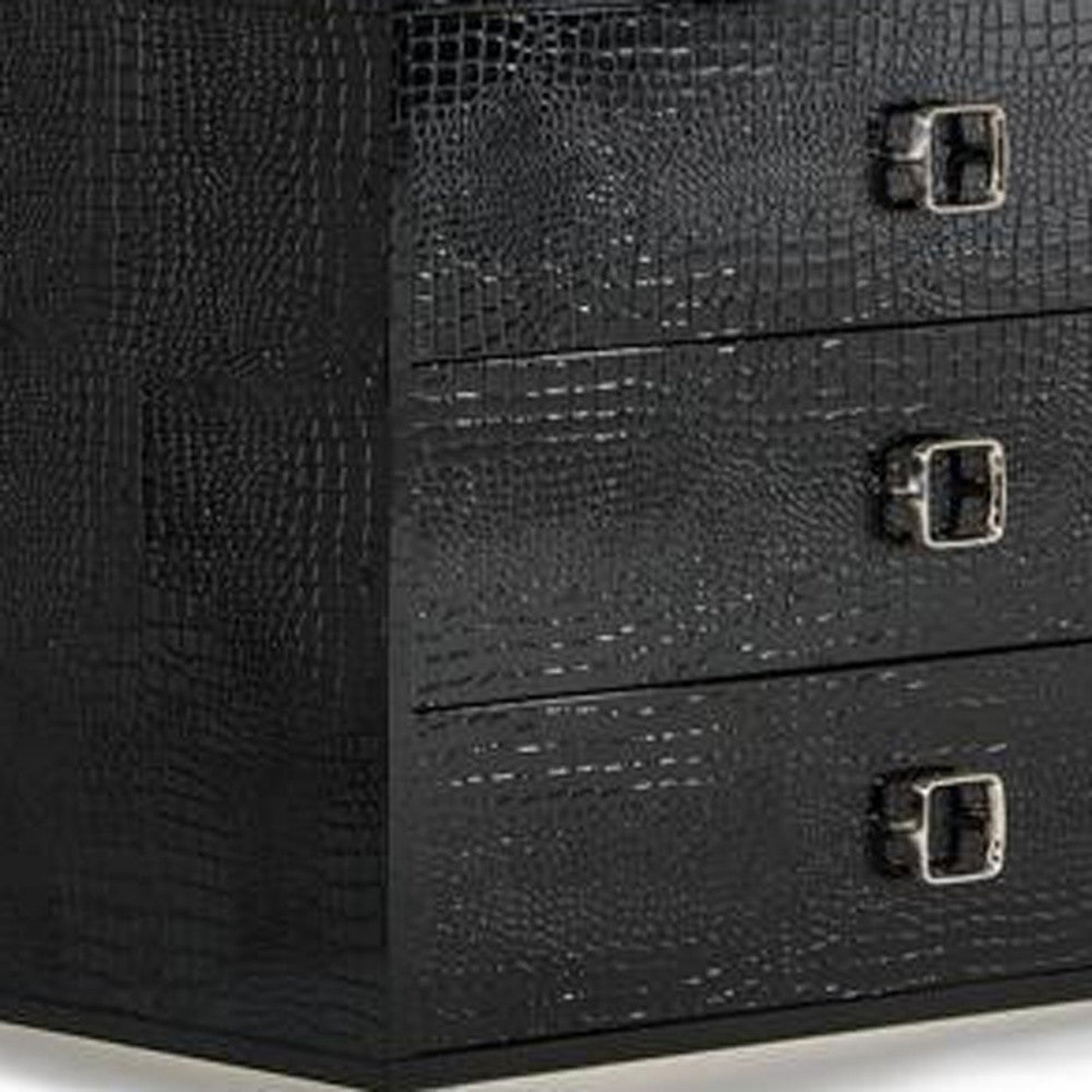 HomeRoots 26' Black Crocodile MDF Dresser