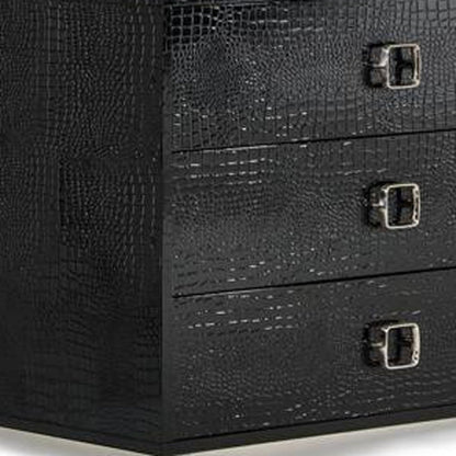 HomeRoots 26' Black Crocodile MDF Dresser