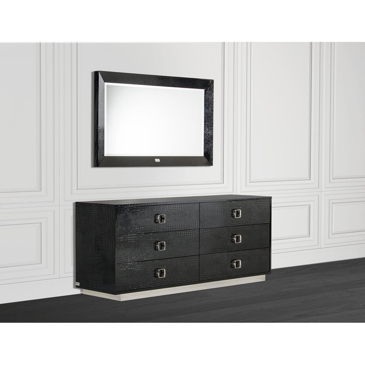 HomeRoots 26' Black Crocodile MDF Dresser